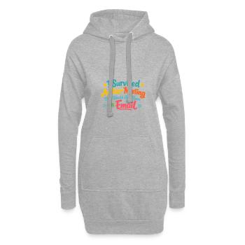 Meeting Überlebt – Hätte Eine E-Mail Sein Sollen - Hoodie-Kleid - Grau meliert - Vorne