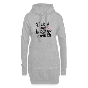 Du bist mein Lieblingsmensch - Hoodie-Kleid - Grau meliert - Vorne