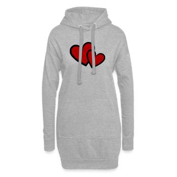 Cœur de la Saint-Valentin Cadeau rouge de la Saint-Valentin Valen - Sweat-shirt à capuche long Femme - gris chiné - Devant