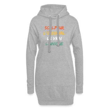 Scalpeur Original Le Vrai Unique - Sweat-shirt à capuche long Femme - gris chiné - Devant