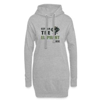 Ruhig bleiben der Elefant ist da - Hoodie-Kleid - Grau meliert - Vorne
