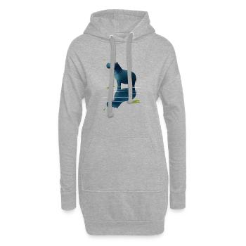 Nilpferd und Libelle - Hoodie-Kleid - Grau meliert - Vorne