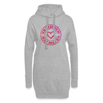 Je t’aime, mon cœur - Sweat-shirt à capuche long Femme - gris chiné - Devant
