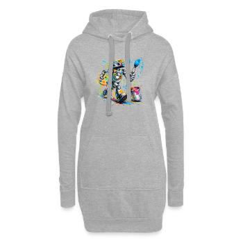 kreativer_Roboter - Sweat-shirt à capuche long Femme - gris chiné - Devant