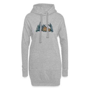 Winterwaldhütte - Hoodie-Kleid - Grau meliert - Vorne