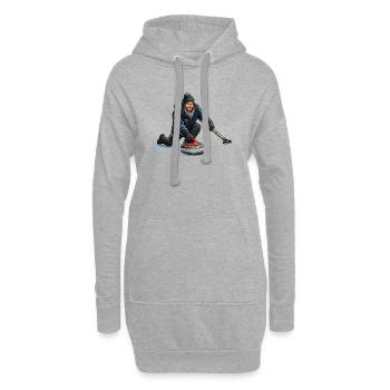 Héros du curling dans le vent de glace - Sweat-shirt à capuche long Femme - gris chiné - Devant