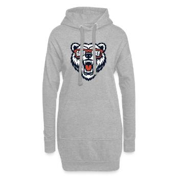 Bear Football Game Day Fan Wildtier-Humor - Hoodie-Kleid - Grau meliert - Vorne