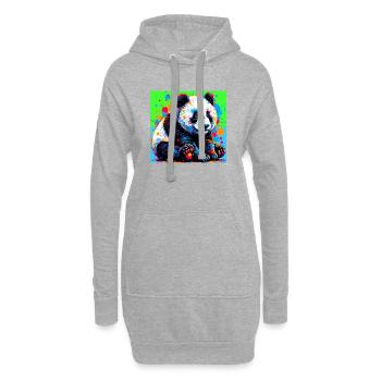 Panda - Hoodie-Kleid - Grau meliert - Vorne