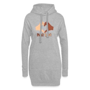 Reine Liebe Herzhand Design - Hoodie-Kleid - Grau meliert - Vorne