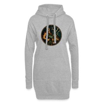 Thor mit Hammer - Hoodie-Kleid - Grau meliert - Vorne