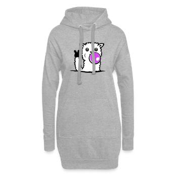 Lunettes de soleil chewing-gum lama Paix Victoire Main Cool - Sweat-shirt à capuche long Femme - gris chiné - Devant