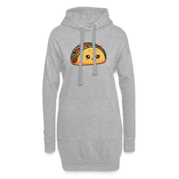 Kawaii Taco - Hoodie-Kleid - Grau meliert - Vorne