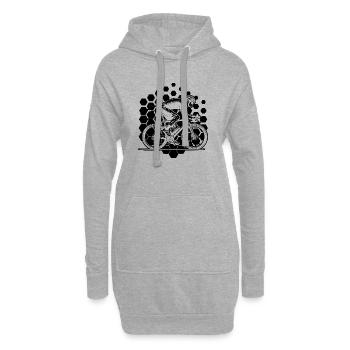 Motif drôle de vélo de route - Sweat-shirt à capuche long Femme - gris chiné - Devant