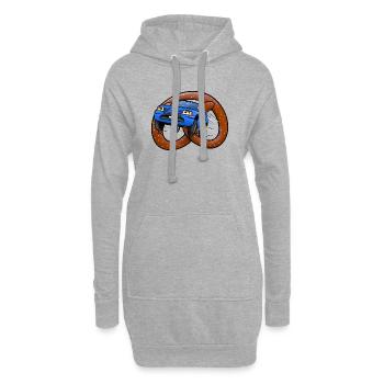 Les bretzels à roulettes - Sweat-shirt à capuche long Femme - gris chiné - Devant