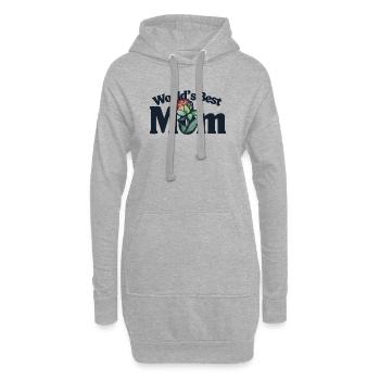 World's Best Mom Floral Emblem - Hoodie-Kleid - Grau meliert - Vorne