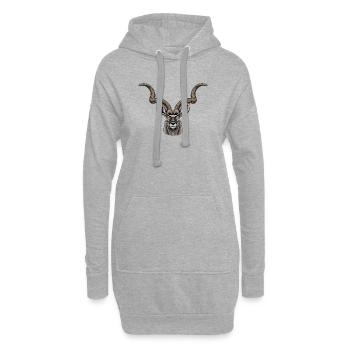 Antilope Kudou - Sweat-shirt à capuche long Femme - gris chiné - Devant