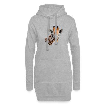 Portrait de girafe, bien sûr - Sweat-shirt à capuche long Femme - gris chiné - Devant