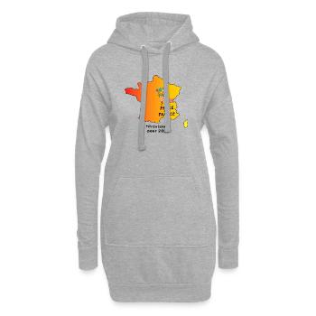 Peace_and_France_contour_meteo - Hoodie-Kleid - Grau meliert - Vorne