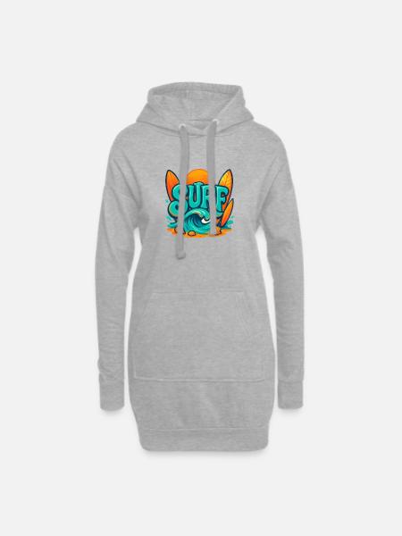 Sunset Surf Wortkunst - Hoodie-Kleid - Grau meliert