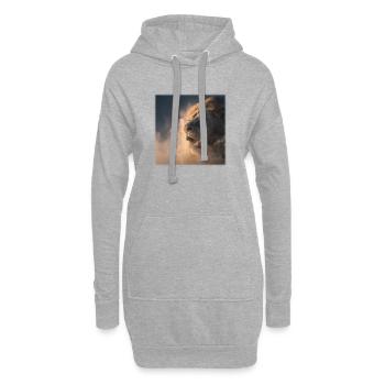 Lion des Nuages – Force Royale - Sweat-shirt à capuche long Femme - gris chiné - Devant