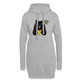 Katze mit Statement "Streite nicht mit mir" - Hoodie-Kleid - Grau meliert - Vorne