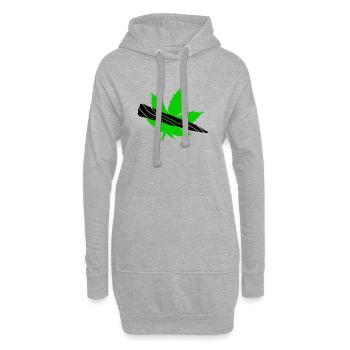Grünes Blatt-Silhouette-Design - Hoodie-Kleid - Grau meliert - Vorne
