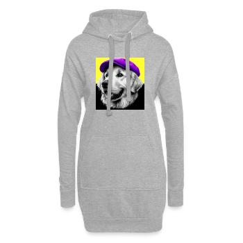 Chien Golden Retriever - Sweat-shirt à capuche long Femme - gris chiné - Devant