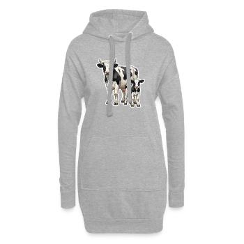 Vache Holstein avec veau – Conception de la vie agricole - Sweat-shirt à capuche long Femme - gris chiné - Devant