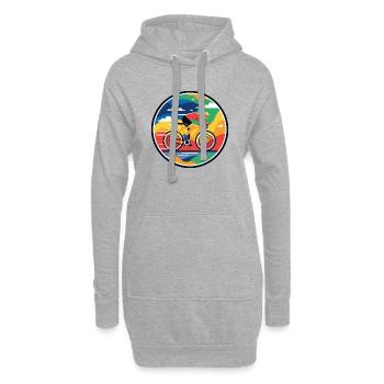Motif de vitesse à vélo explosif de cycliste sur route en couleur - Sweat-shirt à capuche long Femme - gris chiné - Devant
