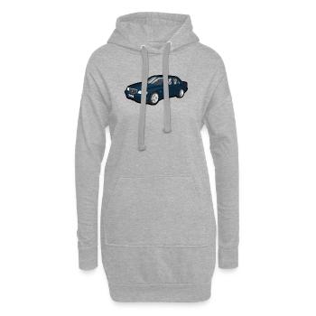 Blauer Oldtimer Cartoon Auto - Hoodie-Kleid - Grau meliert - Vorne