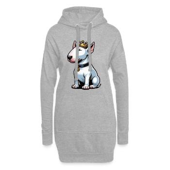 Miniatur Bullterrier Bully Bullterrierbesitzer - Hoodie-Kleid - Grau meliert - Vorne