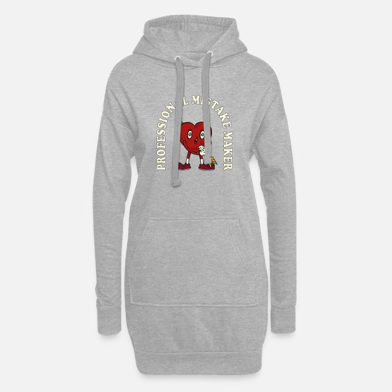 Professional Mistake Maker – Retro Comic Humor - Hoodie-Kleid - Grau meliert