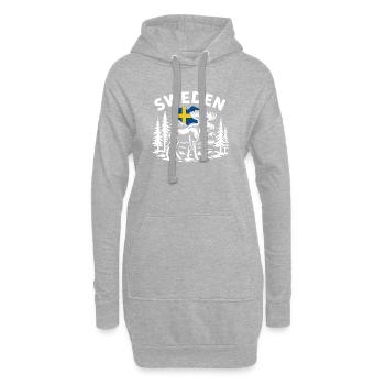 Silhouette suédoise d’orignal – Scandinave naturel - Sweat-shirt à capuche long Femme - gris chiné - Devant