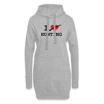 J'aime chasser - Sweat-shirt à capuche long Femme - gris chiné - Devant