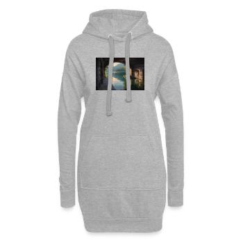 Vue Douillette à la Fenêtre - Sweat-shirt à capuche long Femme - gris chiné - Devant