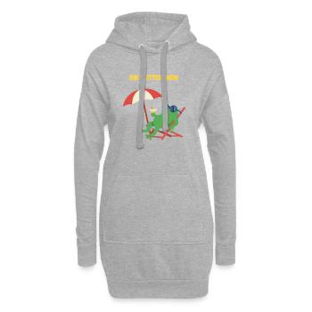 Frosch Strandurlaub mit Cocktail. Geiles Wetter! - Hoodie-Kleid - Grau meliert - Vorne