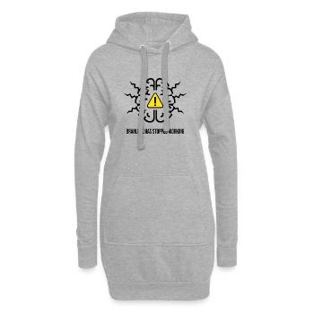 BRAIN.EXE HAS STOPPED WORKING - Panne Cérébrale NO - Sweat-shirt à capuche long Femme - gris chiné - Devant