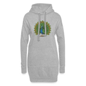 Peacock Colourful Crest - Hoodie Dress - heather grey - Front