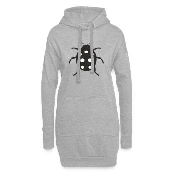Conception de coccinelle - Sweat-shirt à capuche long Femme - gris chiné - Devant