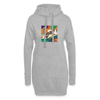 Geometrischer Tiger Farbspiel - Hoodie-Kleid - Grau meliert - Vorne