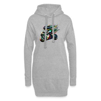 Colorful Flow Moto Illustration - Hoodie-Kleid - Grau meliert - Vorne