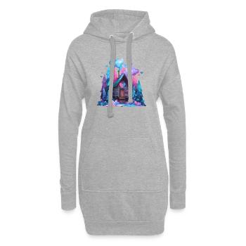 Herzraum Waldhütte Regenbogenwald - Hoodie-Kleid - Grau meliert - Vorne