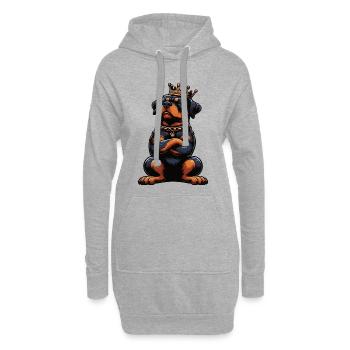 Rottweiler Rottweilerbesitzer Rottweilerliebhaber - Hoodie-Kleid - Grau meliert - Vorne