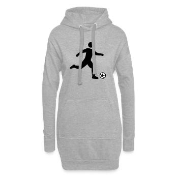 Fussballer Silhouette - Hoodie-Kleid - Grau meliert - Vorne
