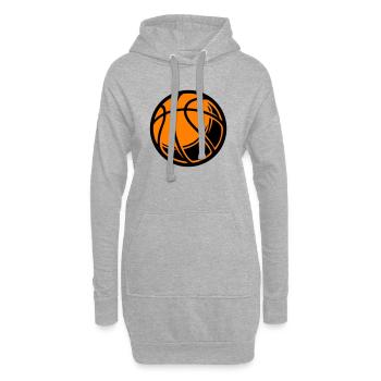 Ballon de basket-ball - Sweat-shirt à capuche long Femme - gris chiné - Devant