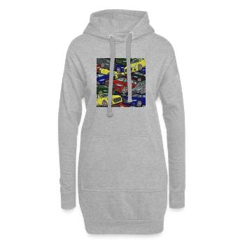 Kaleidoskop Autos Farbexplosion - Hoodie-Kleid - Grau meliert - Vorne