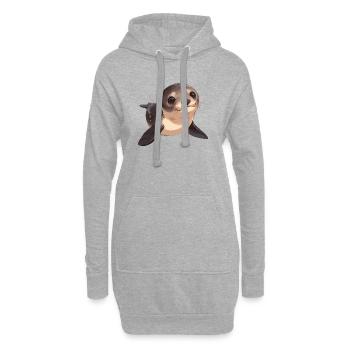 Lions de mer Lion de mer - Sweat-shirt à capuche long Femme - gris chiné - Devant