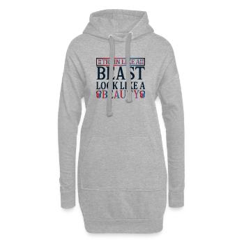 Beauté, bête de train - Sweat-shirt à capuche long Femme - gris chiné - Devant
