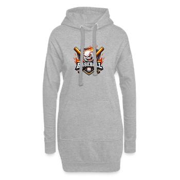 Flammendes Baseball-Maskottchen - Hoodie-Kleid - Grau meliert - Vorne