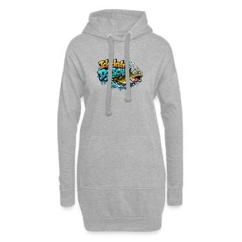 Ich dreh Dorsch Graffiti Fisch - Hoodie-Kleid - Grau meliert - Vorne